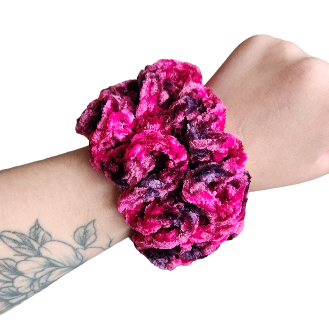 Magenta Velvet Scrunchies