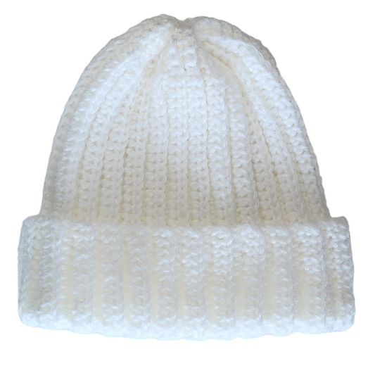 White Crochet Beanie