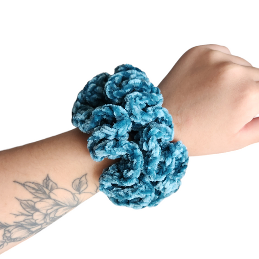 Teal Velvet Scrunchies 2pk