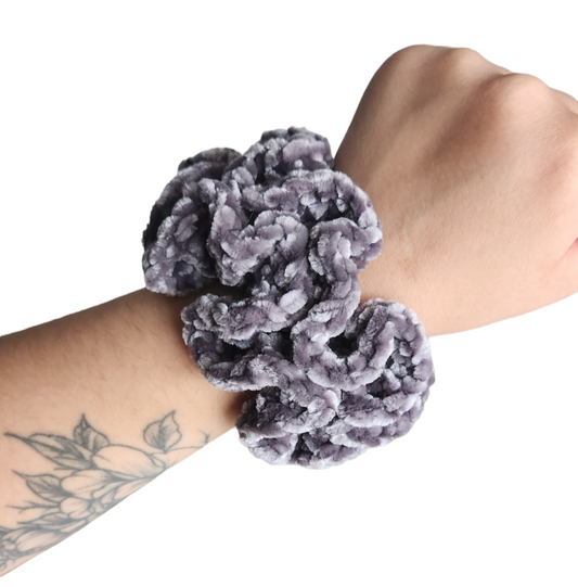 Gray Velvet Scrunchies 2pk